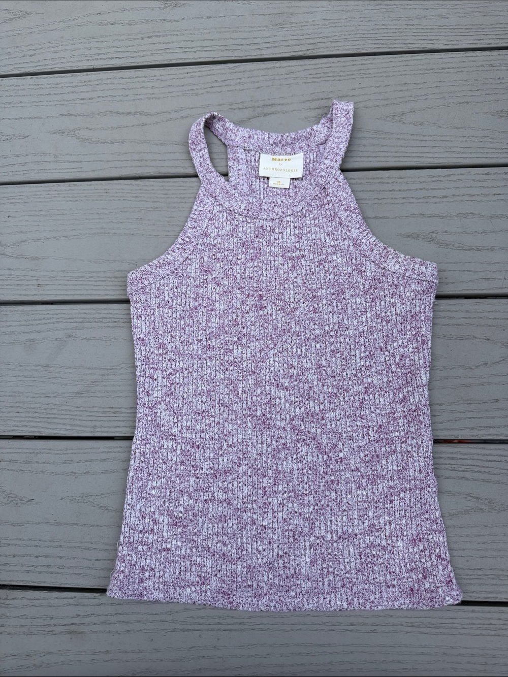 Maeve by Anthropologie Lavender Heather Ribbed Racerback Tank Women's Size XS